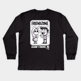 Friendzone masters! Date is not allowed - NOT AGAIN! CHEER UP! - Retro Vintage Funny Funny Style Kids Long Sleeve T-Shirt